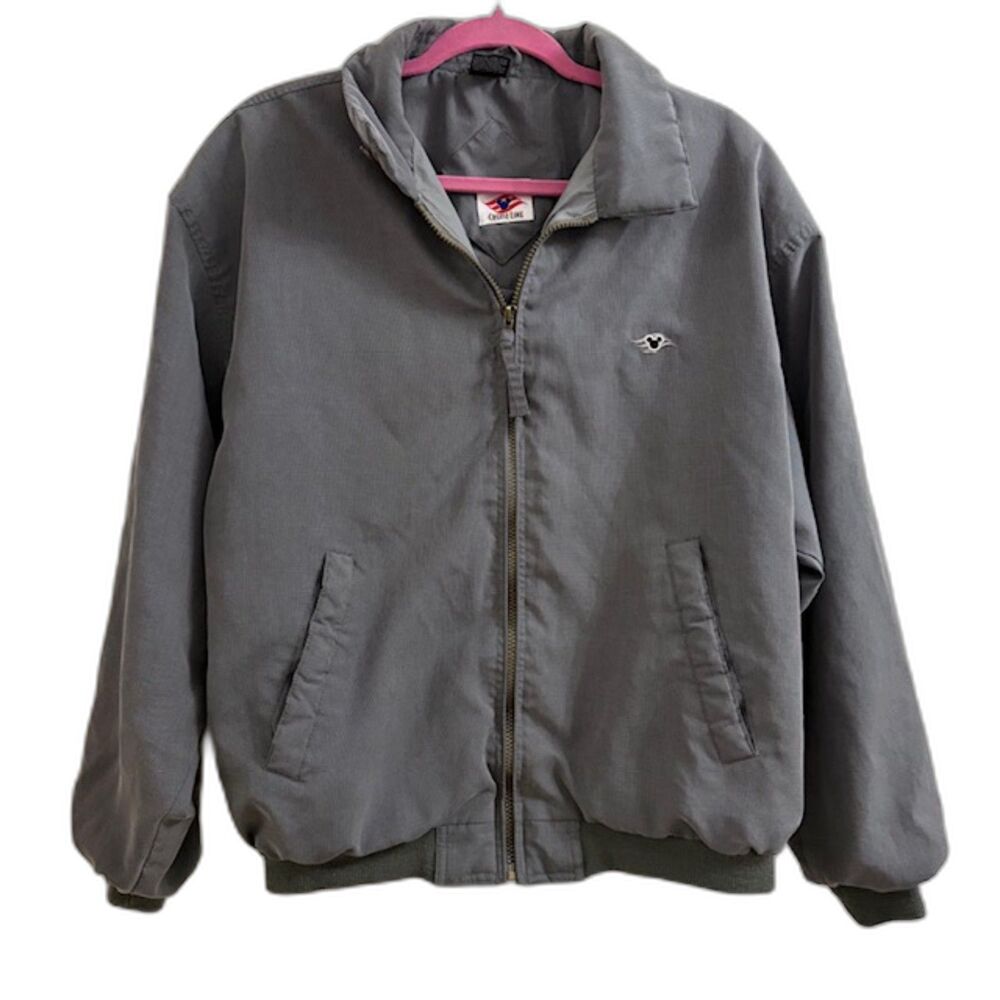 Vintage Disney Cruise Line Bomber Jacket in Gray Size Medium